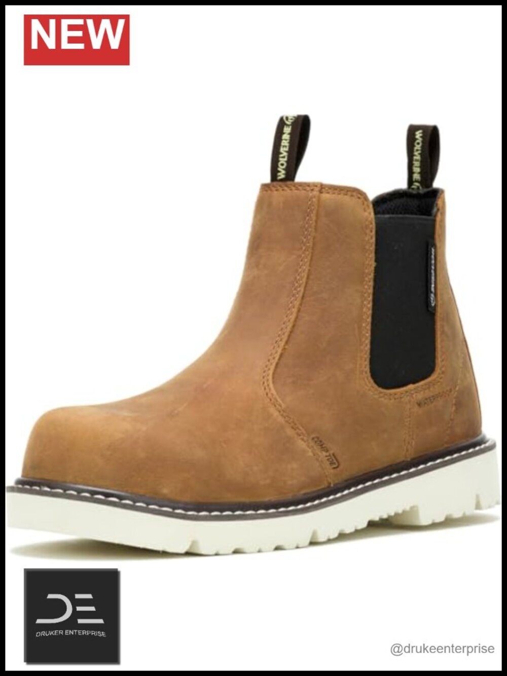 Waterproof Leather Composite Toe Chelsea Work Boots